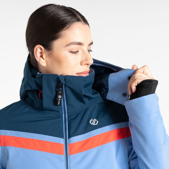 Women's Flurry Ski Jacket Hydrangea Blue Red 
