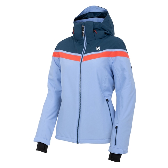 Women's Flurry Ski Jacket Hydrangea Blue Red 