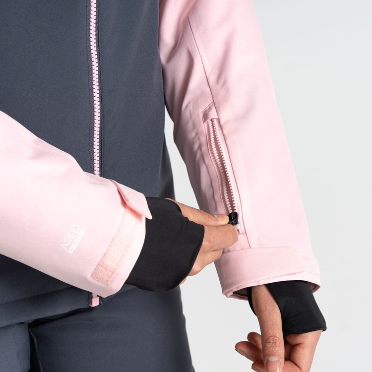 Women s Flurry Ski Jacket Rose Pink Grey