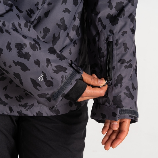 Women's Snowburst Overhead Ski Jacket Black Grey