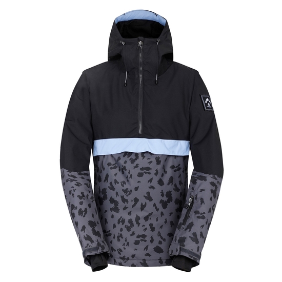 Women's Snowburst Overhead Ski Jacket Black Grey