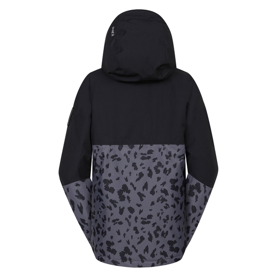 Women's Snowburst Overhead Ski Jacket Black Grey