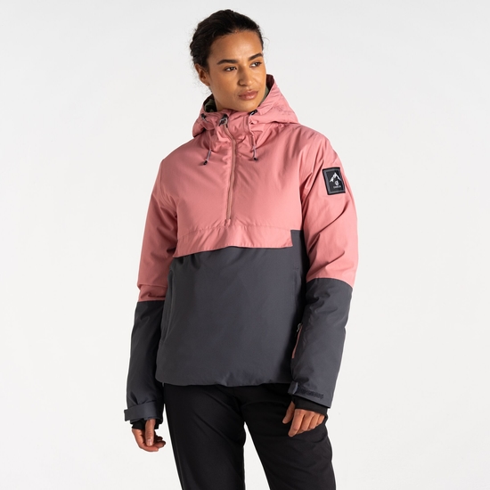 Women's Snowburst Overhead Ski Jacket Dusty Rose Grey