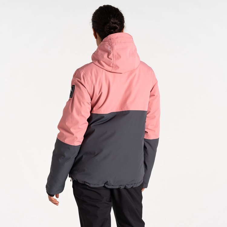 Women s Snowburst Overhead Ski Jacket Dusty Rose Grey