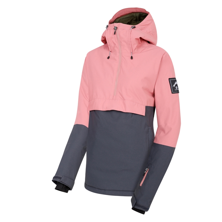 Women s Snowburst Overhead Ski Jacket Dusty Rose Grey