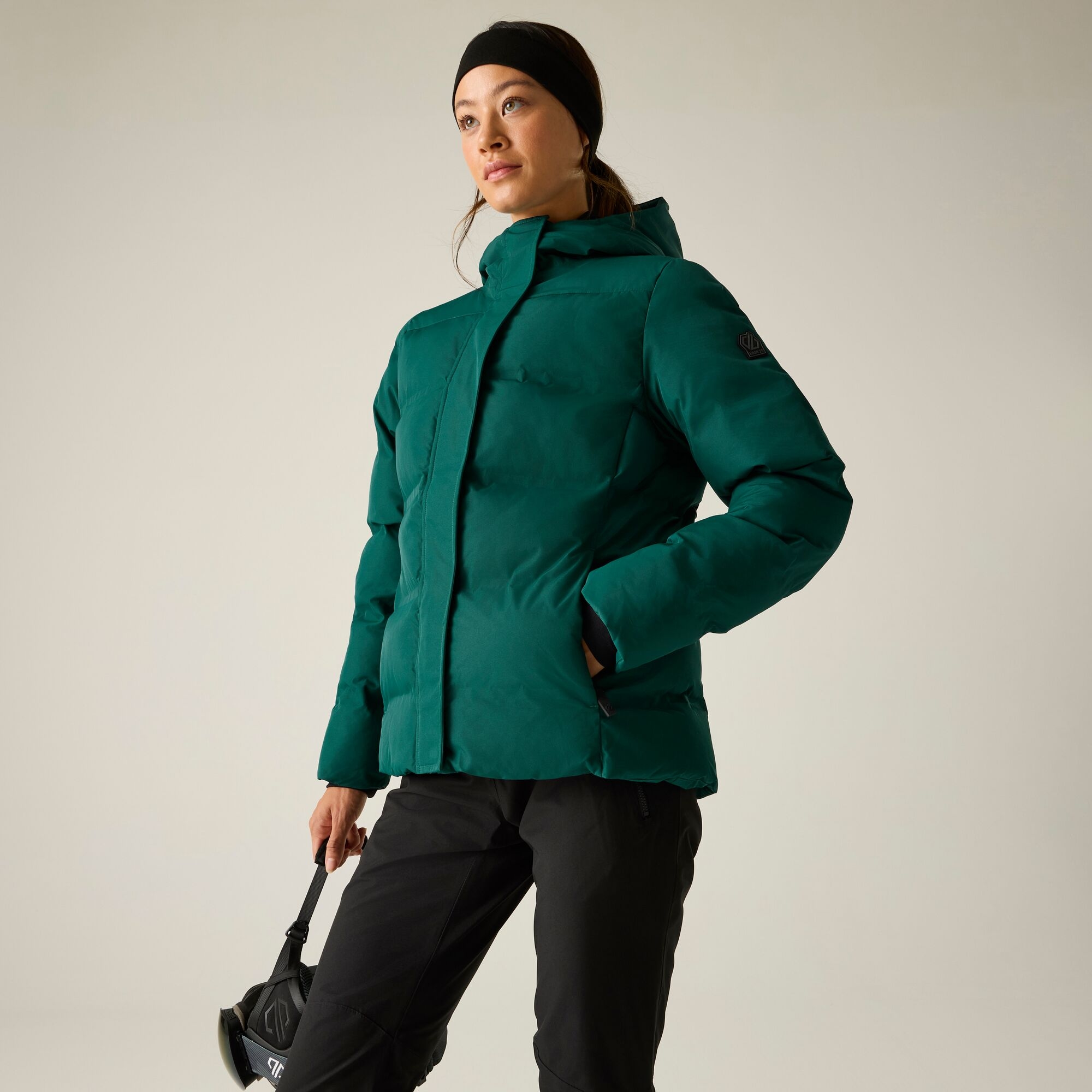Dare 2B Women's Green Waterproof Entrusted Baffled Jacket Size: 12