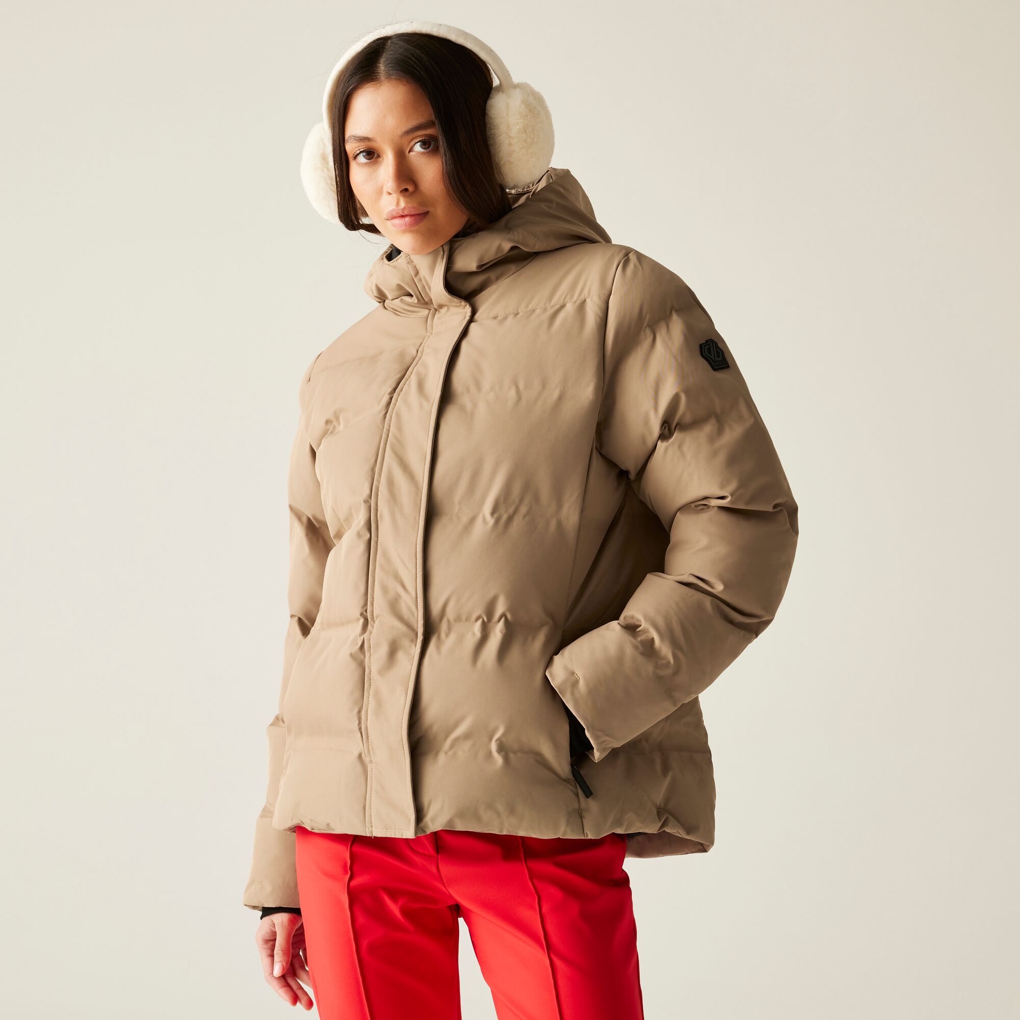Dare 2B Women's Beige Waterproof Entrusted Baffled Jacket Size: 14