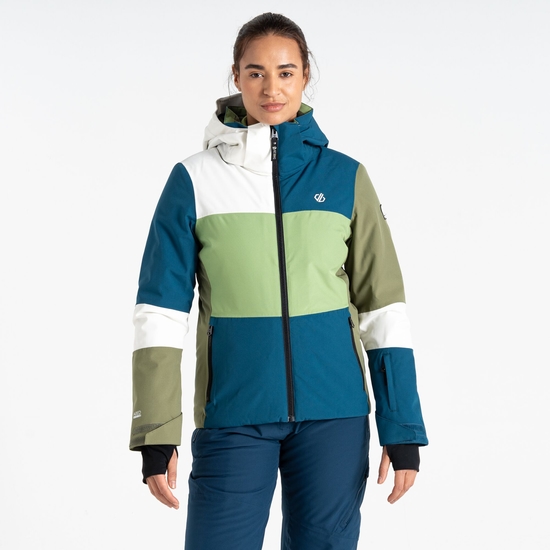 Veste de ski Femme Banded Cyan Et Vert