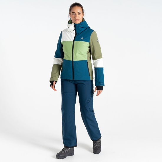 Women's Banded Ski Jacket Moroccan Blue Green