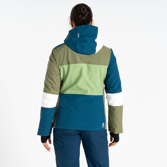 Women's Banded Ski Jacket Moroccan Blue Green
