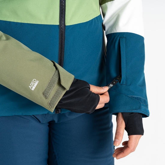 Women's Banded Ski Jacket Moroccan Blue Green