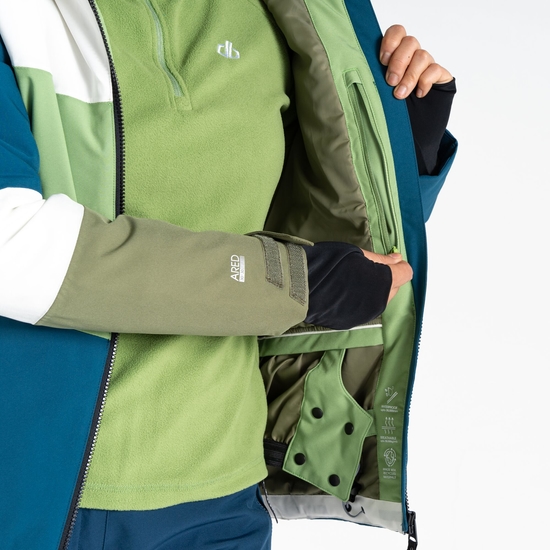 Women's Banded Ski Jacket Moroccan Blue Green