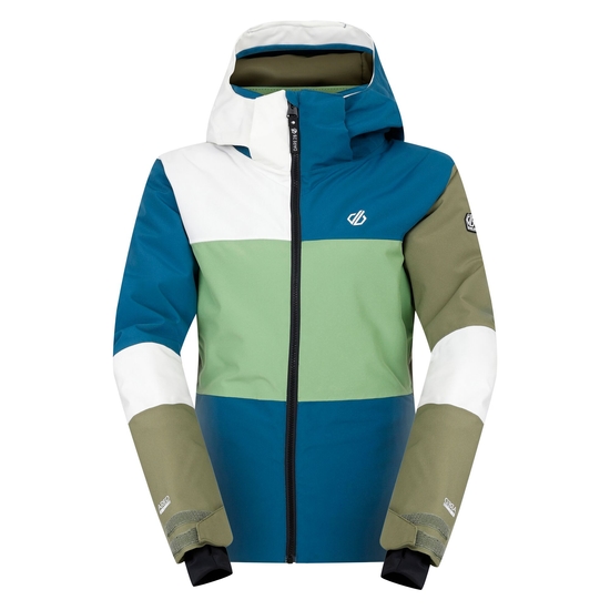 Women's Banded Ski Jacket Moroccan Blue Green