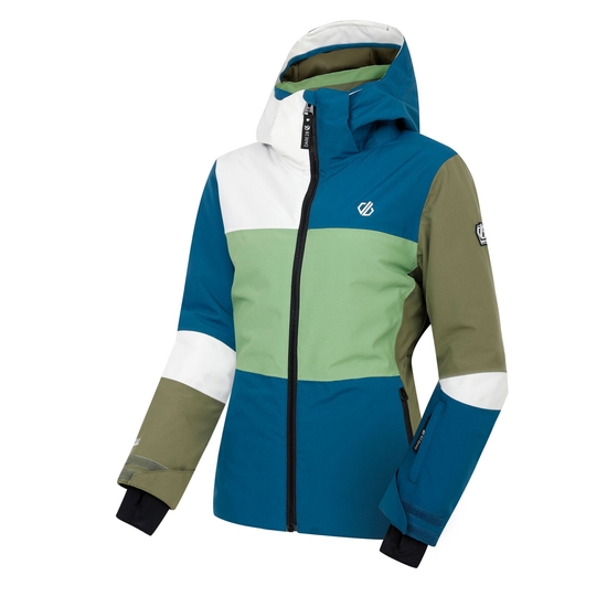 Women's Banded Ski Jacket Moroccan Blue Green