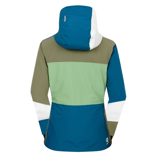 Women's Banded Ski Jacket Moroccan Blue Green