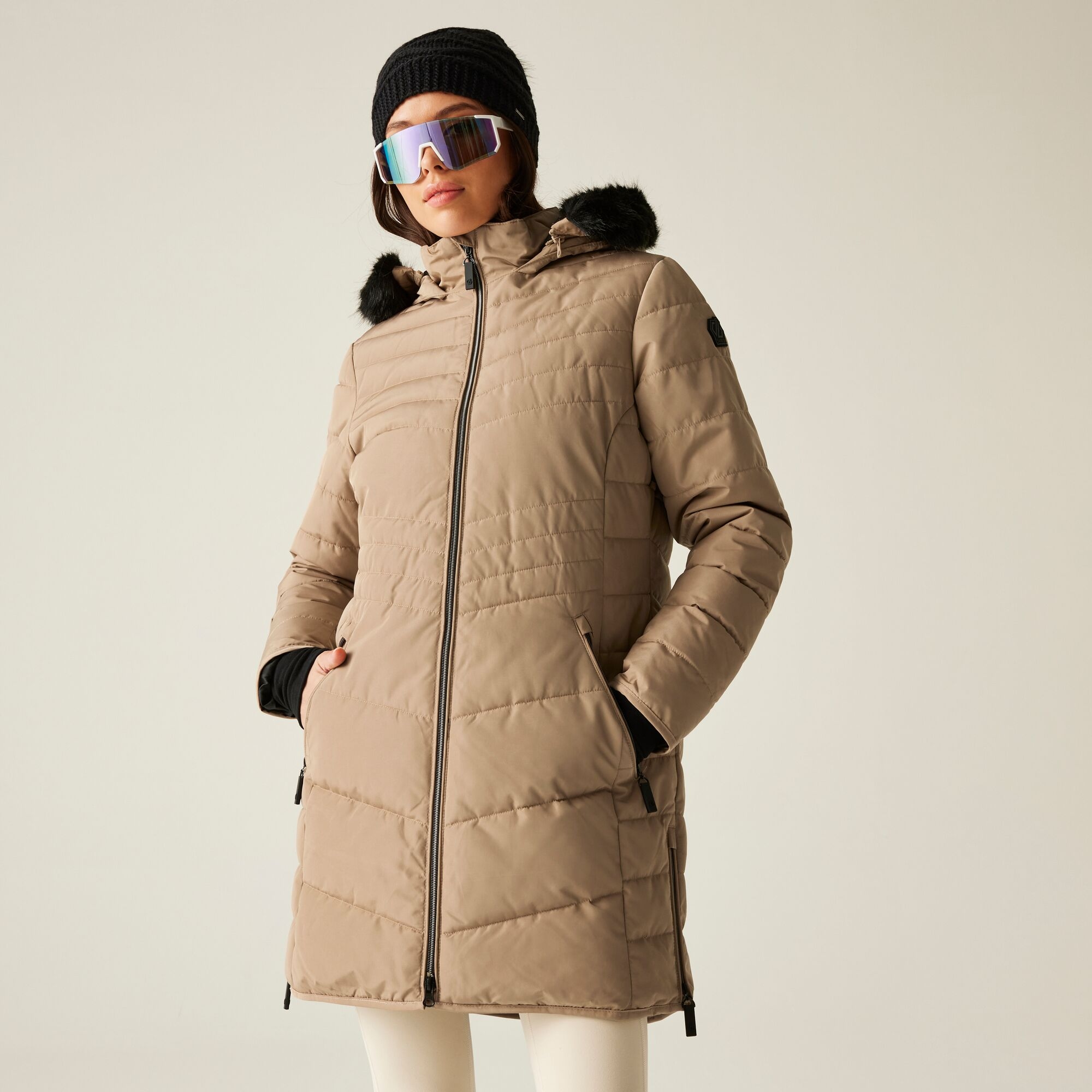 Dare 2B Women's Winter Waterproof Striking Iv Jacket - Beige Size 8 - Image 4