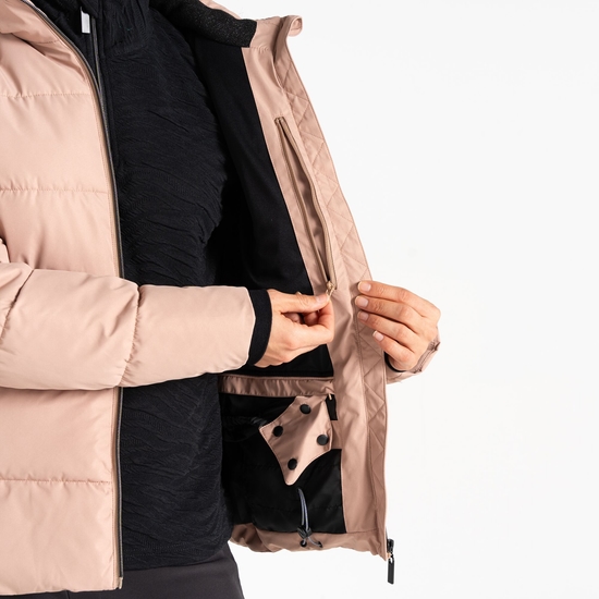 Women's Glamourize V Baffled Ski Jacket Beige