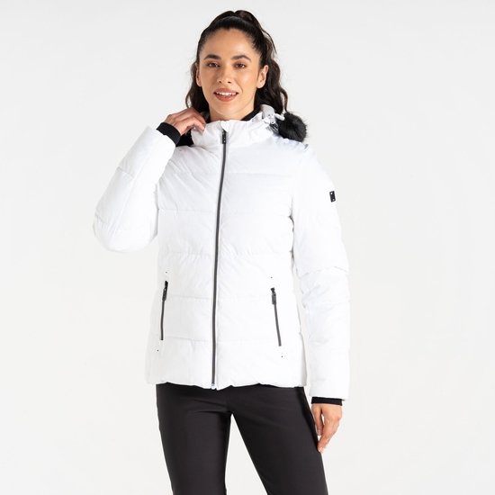 Women's Glamourize V Baffled Ski Jacket White