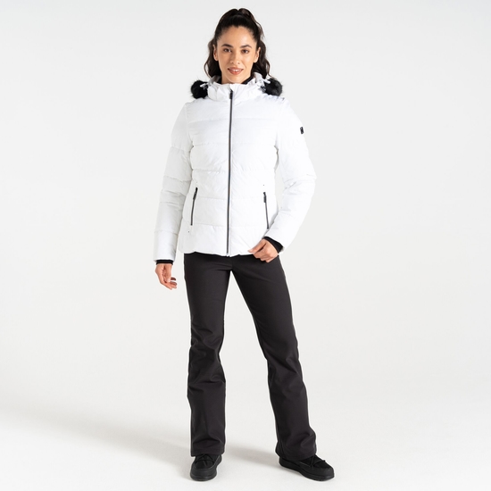 Women's Glamourize V Baffled Ski Jacket White