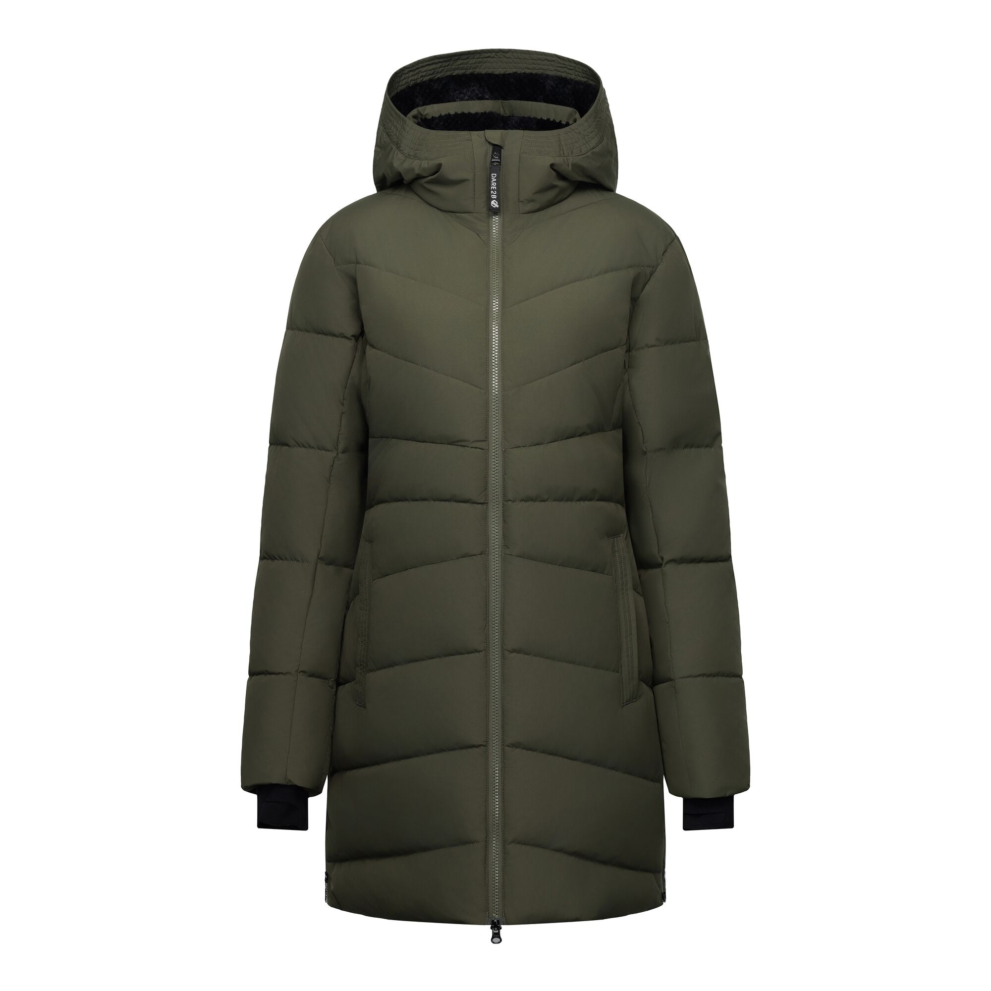 Dare 2B Women's Green Waterproof Glacier Longline Padded Jacket Size: 10
