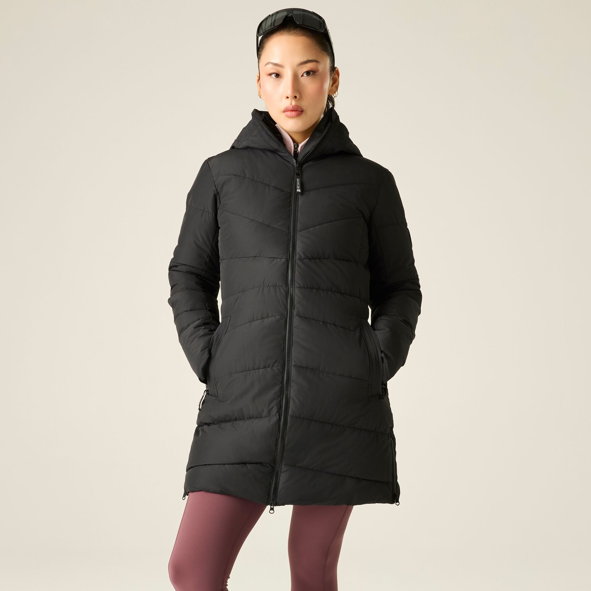 Dare 2B Women's Black Waterproof Glacier Longline Padded Jacket Size: 12