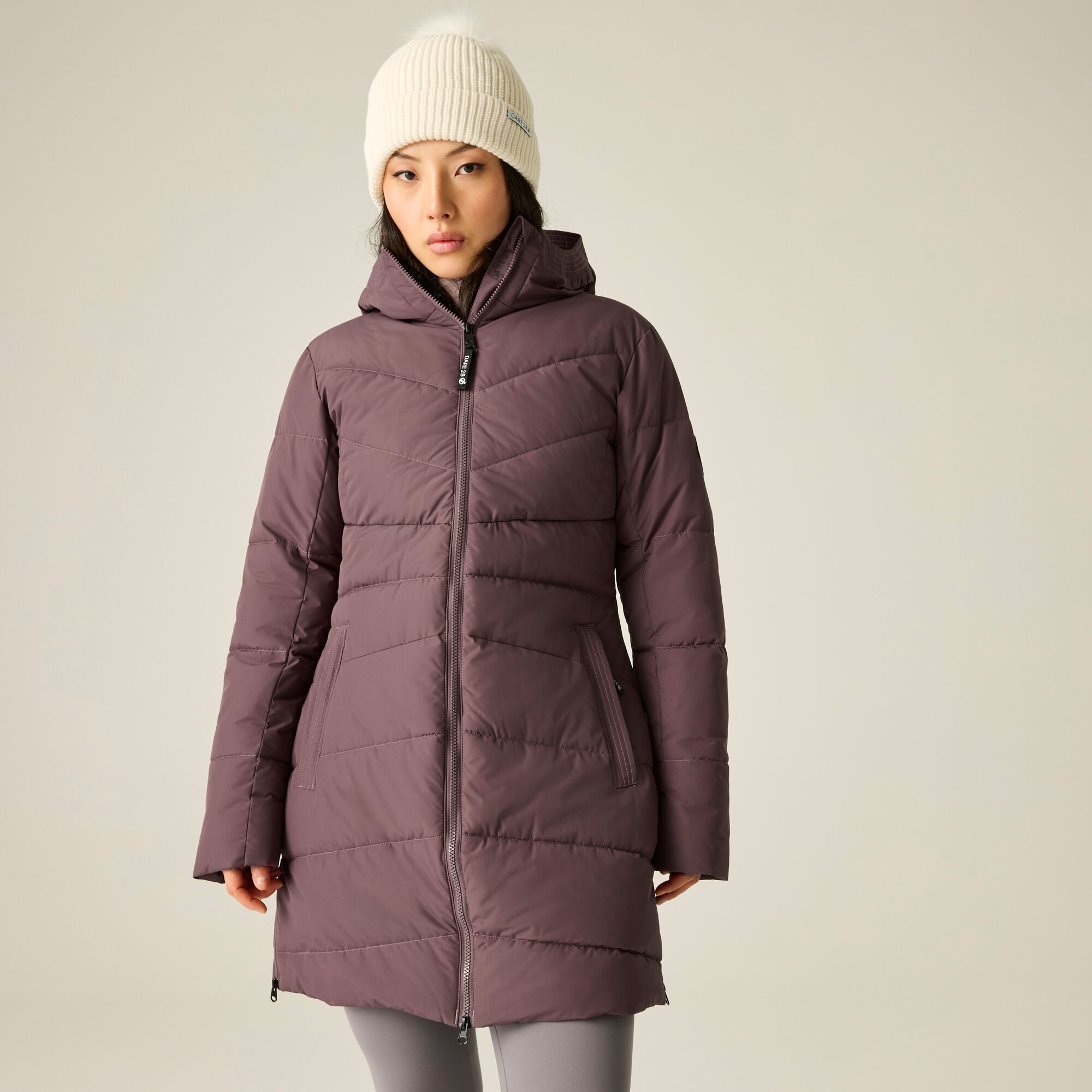 Dare 2B Women's Purple Waterproof Glacier Longline Padded Jacket Size: 14