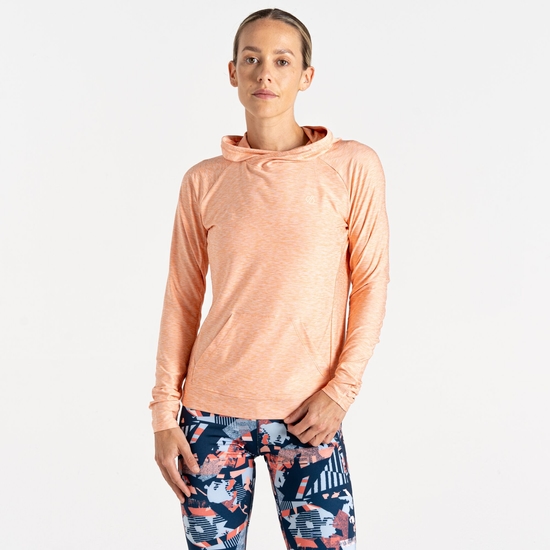 Women's Sprint City Lightweight Hoodie Pale Peach Marl