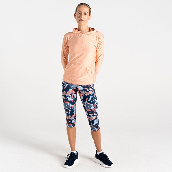 Women's Sprint City Lightweight Hoodie Pale Peach Marl 