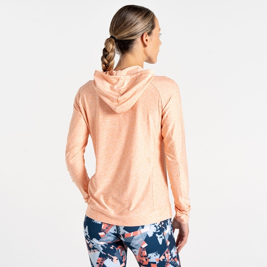 Women's Sprint City Lightweight Hoodie Pale Peach Marl 