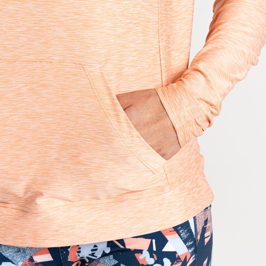 Women's Sprint City Lightweight Hoodie Pale Peach Marl 