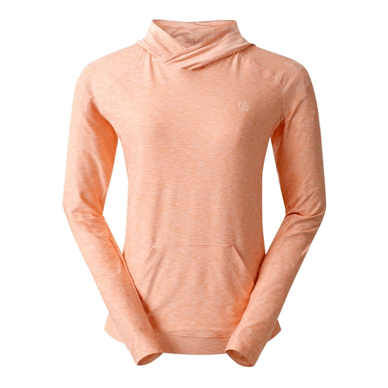 Women's Sprint City Lightweight Hoodie Pale Peach Marl 