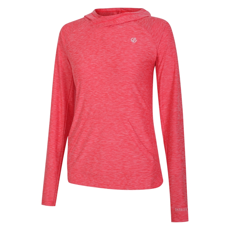 Women s Sprint City Lightweight Hoodie Neon Pink Marl Dare2B UK
