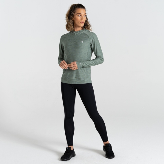 Women's Sprint City Lightweight Hoodie Lilypad Green Marl