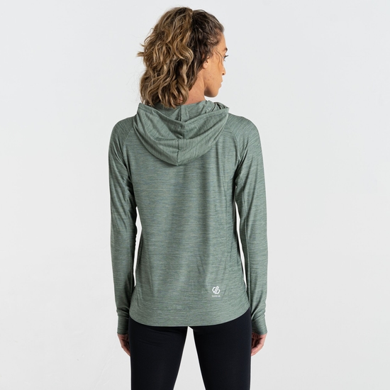 Women's Sprint City Lightweight Hoodie Lilypad Green Marl