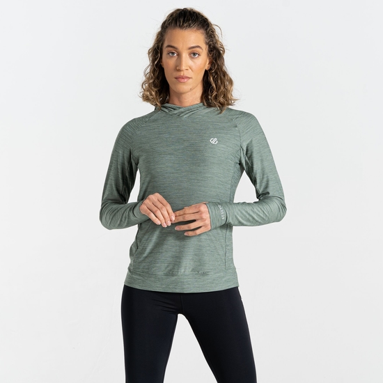 Women's Sprint City Lightweight Hoodie Lilypad Green Marl