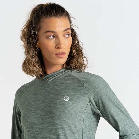Women's Sprint City Lightweight Hoodie Lilypad Green Marl