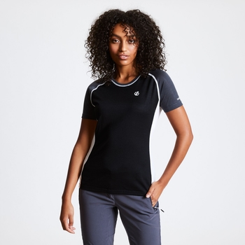 Women's Fixate Wool T-Shirt Black Ebony Grey