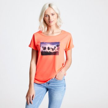 Improve Graphic T-Shirt Für Damen Orange