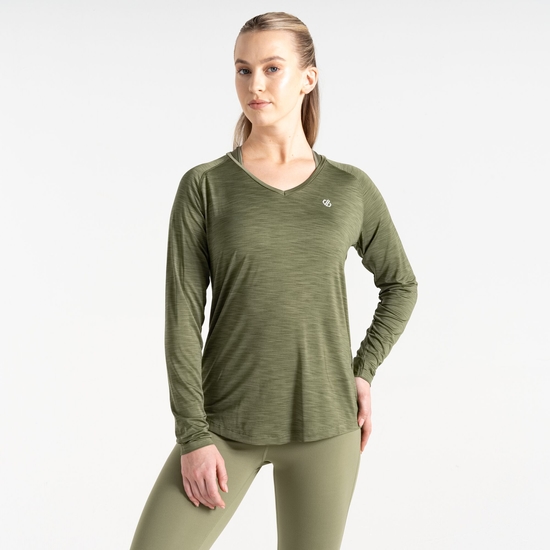 Discern Langarmshirt Für Damen Olivine Green