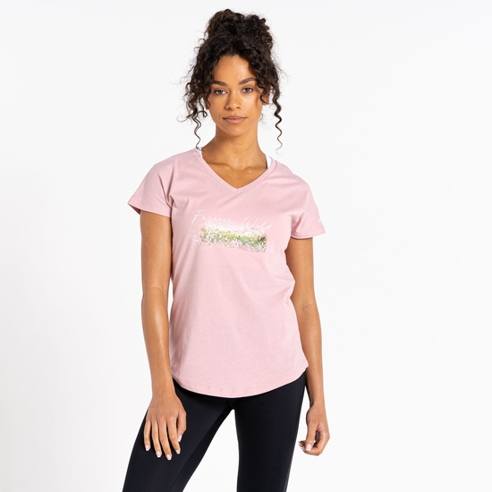 Moments Grafik-T-Shirt für Damen Rosa