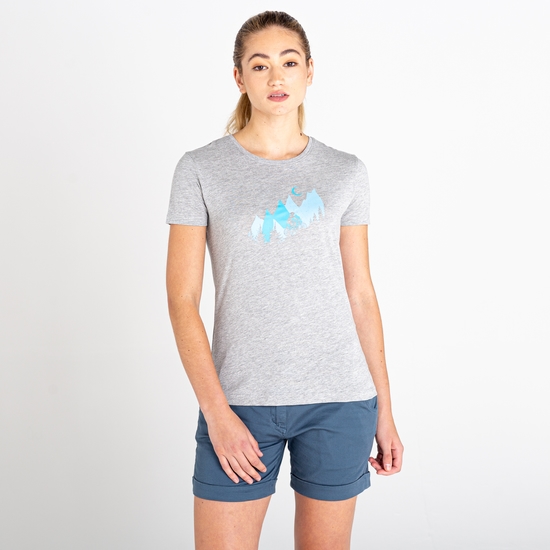 Peace of Mind Grafik-T-Shirt für Damen Grau