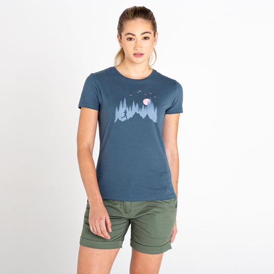 Peace of Mind Grafik-T-Shirt für Damen Grau