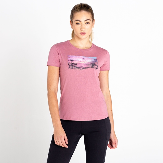 Peace of Mind Grafik-T-Shirt für Damen Rosa
