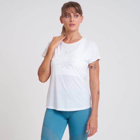 Crystallize Grafik-T-Shirt für Damen Weiß