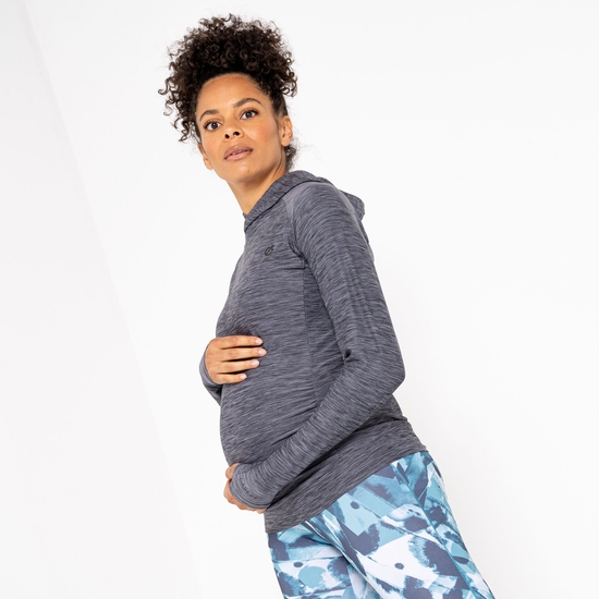 Women's Sprint City Maternity Hoodie Ebony Grey 