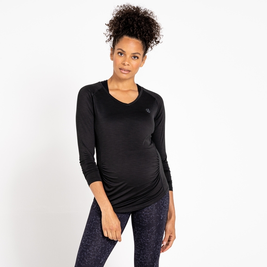 Women's Maternity Discern Long Sleeve T-Shirt Black