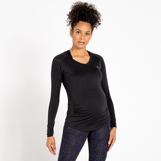 Women's Maternity Discern Long Sleeve T-Shirt Black