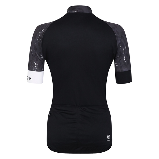 Women's Follow Through Cycling Jersey Black Dash Animal Print