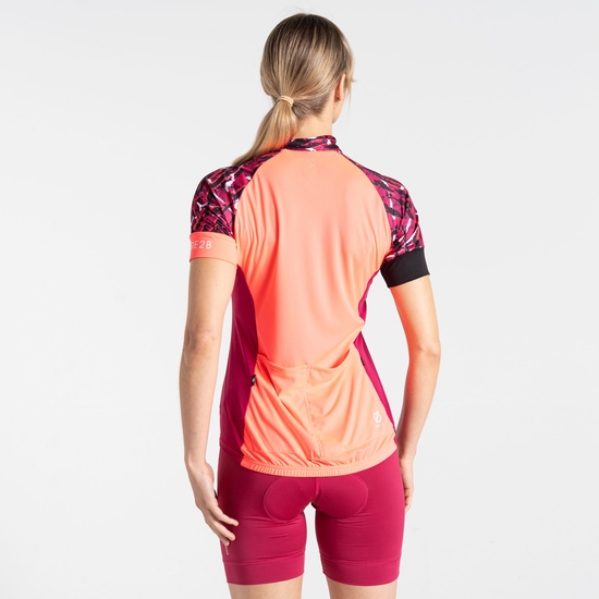 Women's Follow Through Cycling Jersey Pink Wave Print