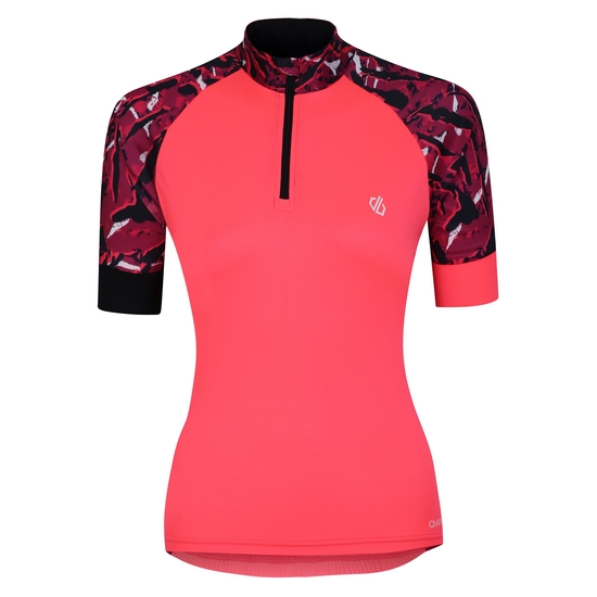 Women's Follow Through Cycling Jersey Pink Wave Print